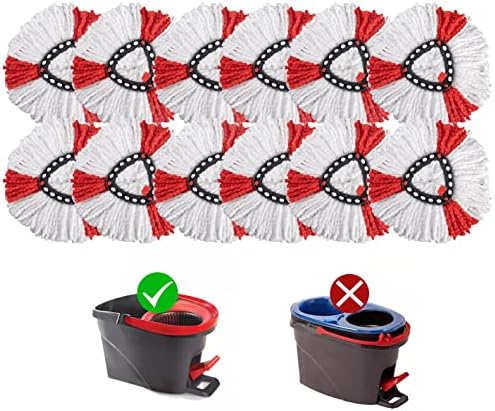 Matthew Cleaning 12Pack Red Microfiber Spin Mop Replacement Head Compatible by MATTHEWCLEANINGPRODUCTS