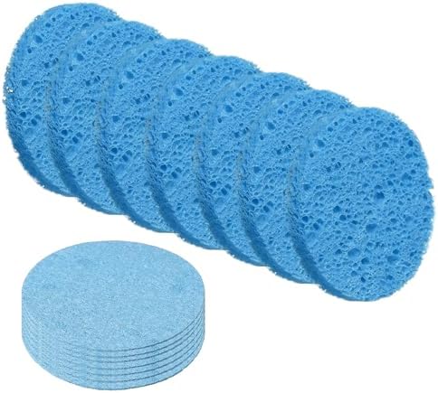 uxcell 20Pcs Cellulose Sponges, Round Kitchen Clean Sponges Non-Scratch by uxcell