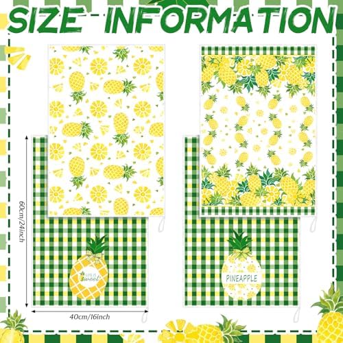Bencailor 4 Pcs Pineapple Kitchen Towels - Image 3