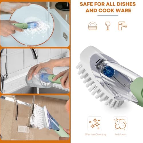 RIMAY Soap Dispensing Dish Brush Dish Scrubber - Image 6