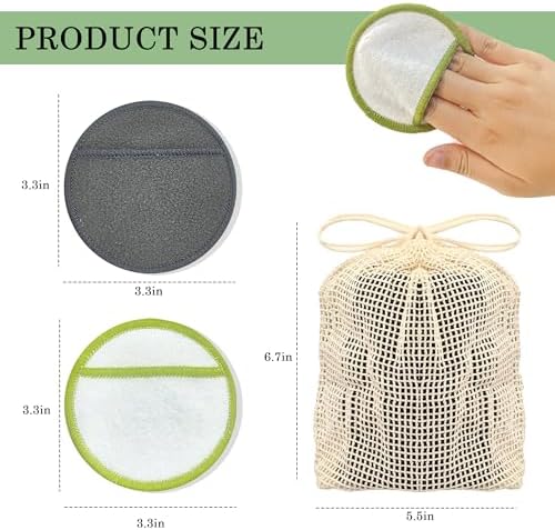 Chloven 16 Pack Reusable Makeup Remover Pads - Image 4