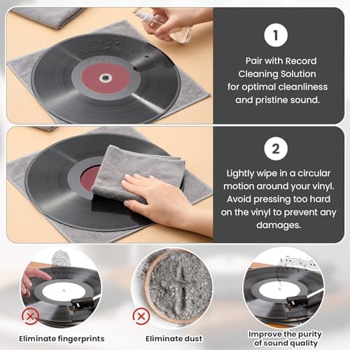 Honeydak 8 Pack Microfiber Vinyl Record Cleaning Cloths, 12 x 12Inch - Image 4