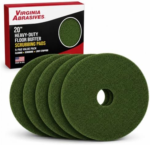 Green Floor Maintenance Pads, Deep Cleaning & Light Stripping by VirginiaAbrasives
