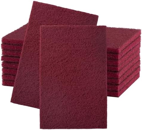 6" x 9" 320 Grit Maroon Scuff Pads 10PCS Scotch Abrasive Brite Pad by SANDPROX