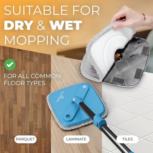 Mop and Bucket Set with Wringer, Dual-Chamber Flat Mop - Image 4