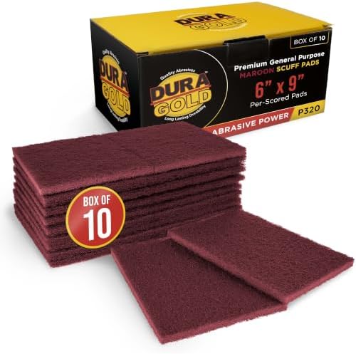 Dura-Gold 6" x 9" Maroon General Purpose Scuff Pads, Box of 10 by Dura-Gold
