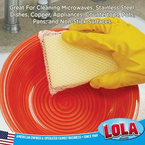 LOLA Microfiber & Nylon Net Sponges, 24 Pack, 12 Dual Sided Non-Scratch Sponge - Image 5