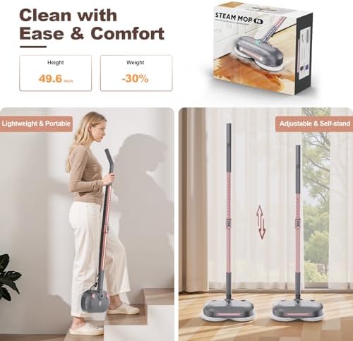 Scrubbing Steam Mop with Rotating Pad, Spin Steam Cleaner - Image 7