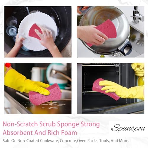 6 Pack Non-Scratch Cellulose Scrub Sponge, Cellulose Sponges, Heavy Duty - Image 5