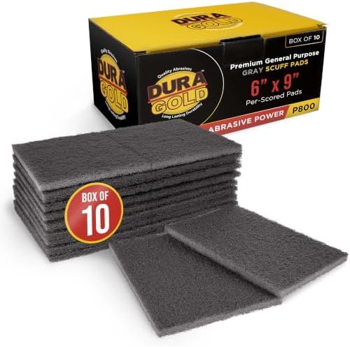 Dura-Gold 6" x 9" Gray Ultra Fine General Purpose Scuff Pads, Box of 10 by Dura-Gold