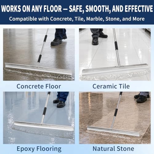 Floor Squeegee for Concrete, Heavy-Duty 33.4" Silicone Blade - Image 6