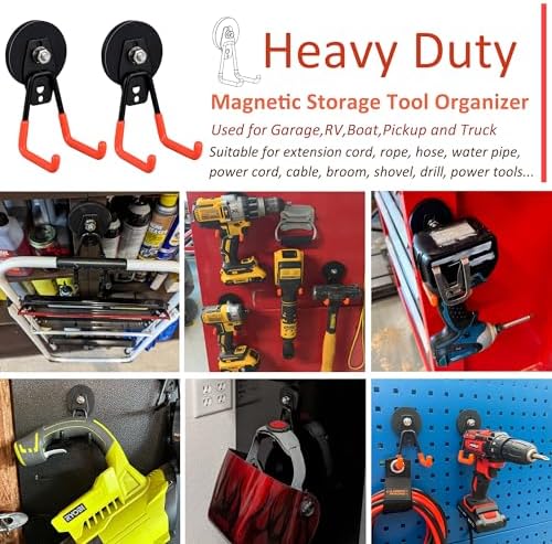 ULIBERMAGNET Heavy Duty Magnetic Garage Hooks, Strong Large Magnet Hooks - Image 4