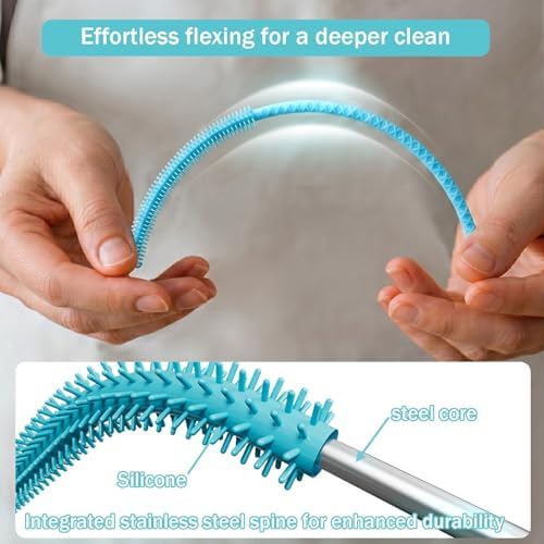 2Pcs Silicone Straw Cleaner Brush. Extra Long 12.6In Reusable Straw Brush - Image 3