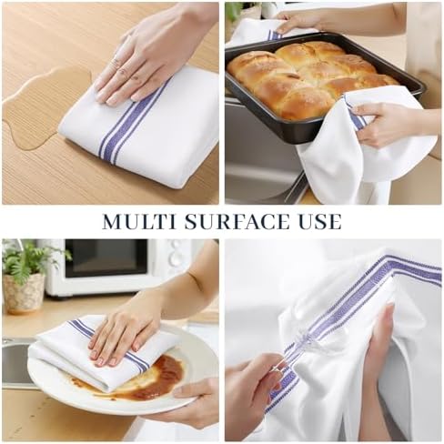 Homaxy 100% Ring Spun Cotton Kitchen Towels 8 Pack - Image 4