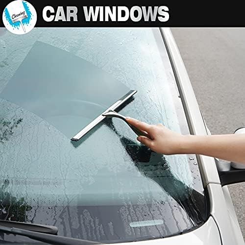 NETANY Shower Squeegee, 10-Inch Silver Squeegee, All-Purpose Stainless Steel - Image 6