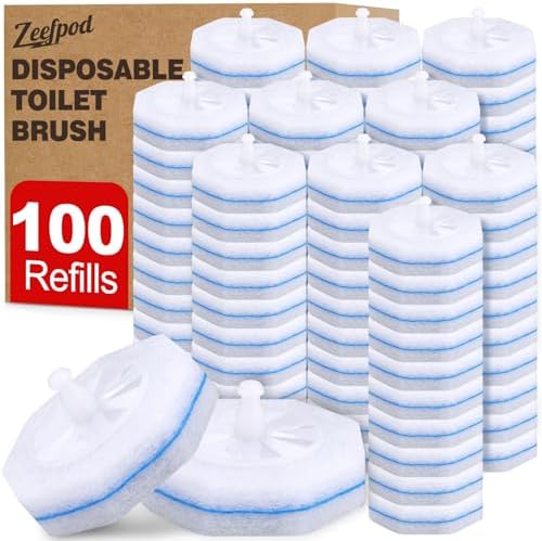 100 Pack Toilet Brush Refills, Disposable Toilet Cleaning Pads by Unknown