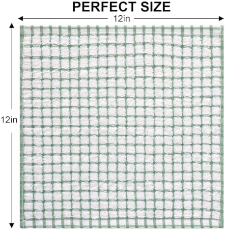 Kitinjoy Cotton 12 Pack Terry Kitchen Dish Cloths, Grass Green - Image 2