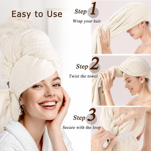 Large Microfiber Hair Wrap Towel - Image 2