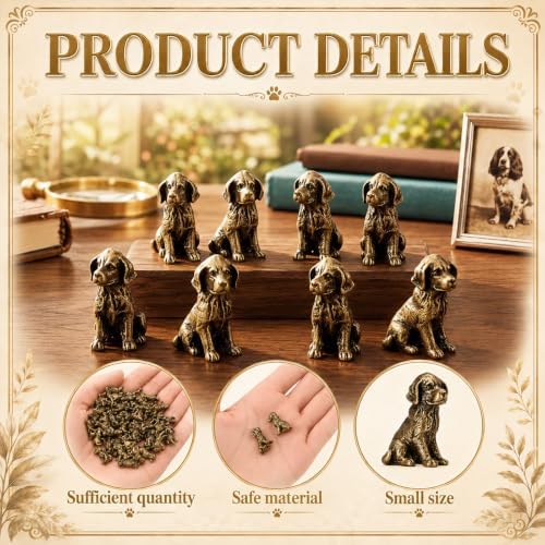 50 Pcs Mini Dog Figurines Miniature Brass Color Dog Statue - Image 3