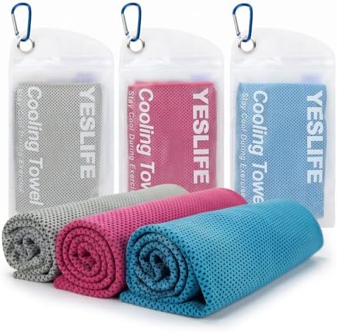 YESLIFE 3 Pack Cooling Towels for Neck and Face, Gym Sweat Towels, Cooling Neck by YESLIFE