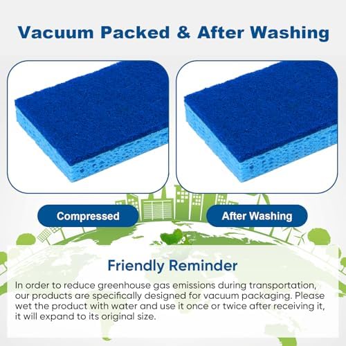 HOMEXCEL Sponges Kitchen 48 Pack, Non Scratch Scrub Dish Sponge - Image 6