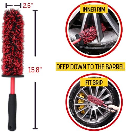 oesee Microfiber Wheel Brush Kit- Microfiber Wheel Brush, Long Handle Wheel - Image 3
