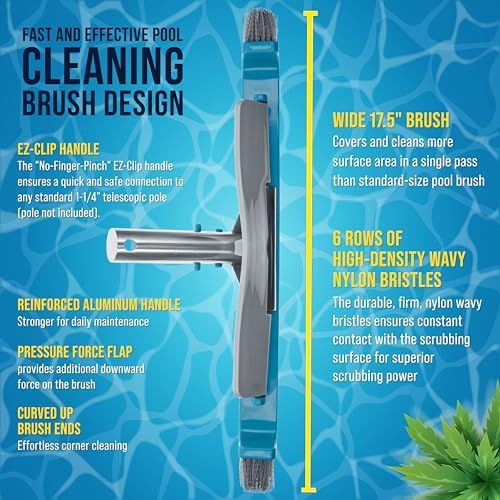 U.S. Pool Supply 17.5" Pool Brush Head Curved Ends Wavy Bristle Inground - Image 3