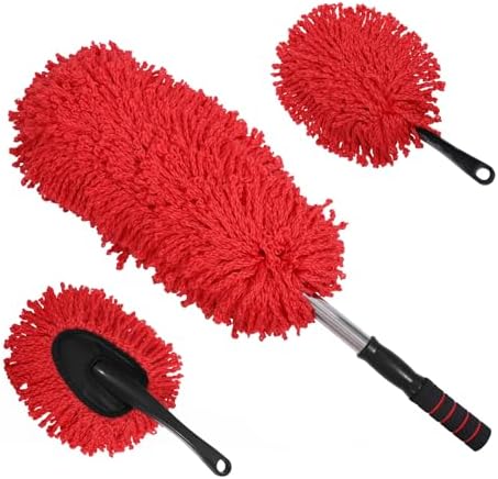 IPELY 3 Pack Large Red Microfiber Car Duster Exterior Scratch Free by IPELY