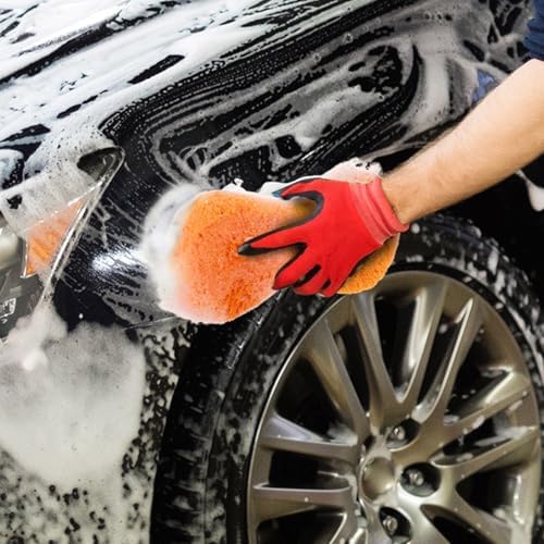 4 Pcs Large Microfiber Car Wash Sponges, 8.9 x 4.7 Inch - Image 4