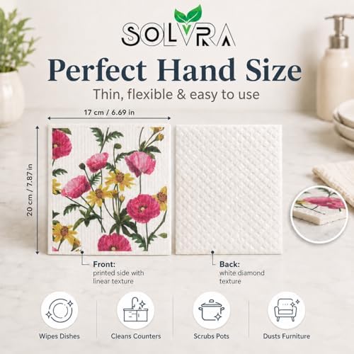 14 Pcs Flower Print Swedish Dishcloths - Image 2
