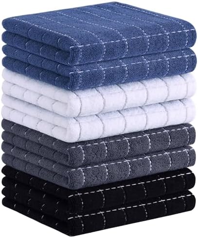 Homaxy 100% Cotton Terry Kitchen Towels, 8 Pack by Homaxy