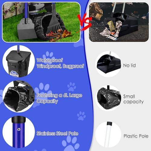SlowTon Dog Pooper Scooper, 37.4" Long Handle Poop Scoop - Image 5