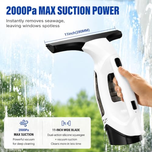 Window Vacuum Squeegee Cordless, Electric Window Cleaner Tool - Image 2