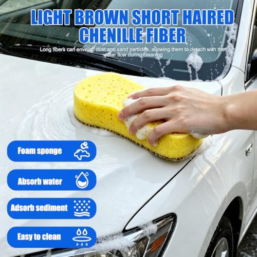 6-Pack Car Cleaning Kit – Microfiber Cloth, Mitt & Sponge Set - Image 4