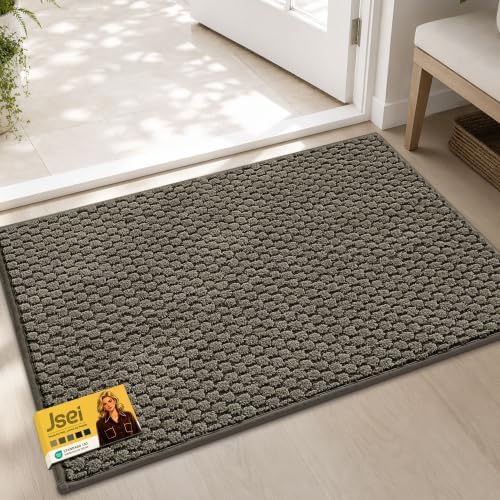 JSEI Dirt Trapper Door Mat 20"x32", Non-Slip Entryway Rugs by JSEI