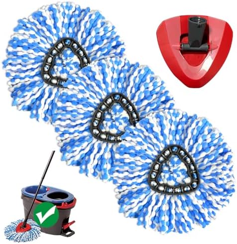 3 Heads + Base Spin Mop Replacement Head by Unknown