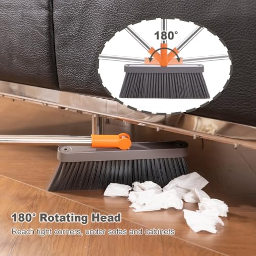 Mitclear Broom and Dustpan Set, Retractable Self-Cleaning Comb Teeth - Image 6