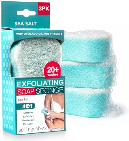 Spongeables Body Wash in a 20+ Wash Sponge, Sea Salt by Spongeables