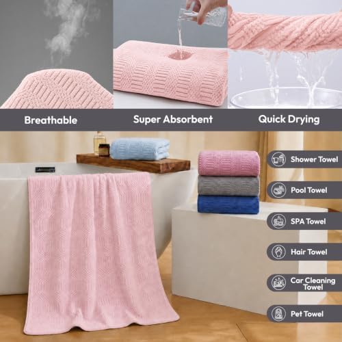 JML Microfiber Bath Towels, 2 Pack, 27x55 in - Image 4