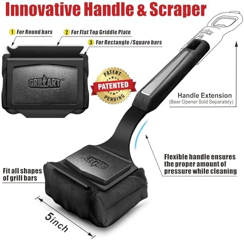 GRILLART Grill Brush Bristle Free. SteamWizards BBQ Replaceable Cleaning Head - Image 5