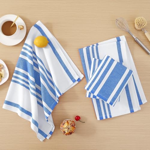 Homaxy Premium Cotton Stripe Kitchen Towels 8 Pack - Image 6