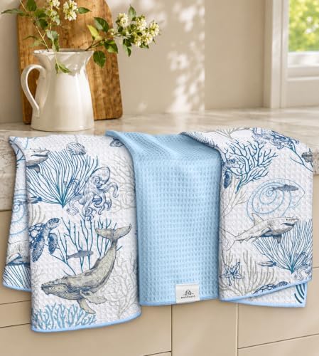 3pcs Double-Sided Waffle Kitchen Towels by MuseHaus