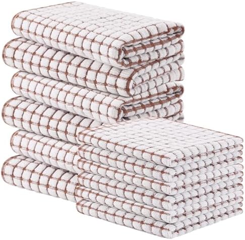 Homaxy Cotton Terry Kitchen Towels and Dishcloths Set of 12 by Homaxy