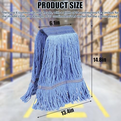 6 Pack Commercial Heavy Duty Mop Head Replacement - Image 3