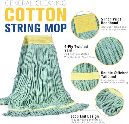 Matthew Cleaning Commercial Mop Head Replacement, 5 Inch Wide Headband - Image 3