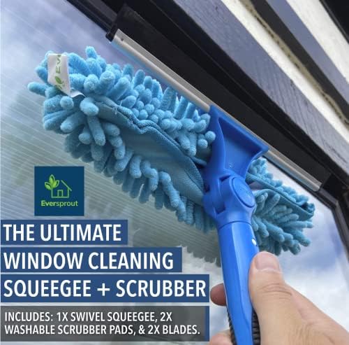 EVERSPROUT Swivel Squeegee & Microfiber Window Scrubber, 5 to 12ft Pole - Image 5