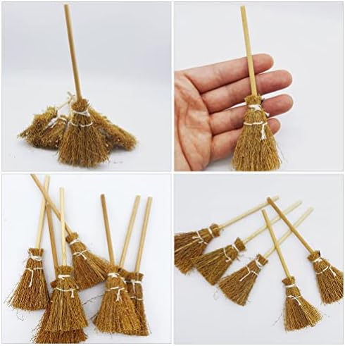 Toyvian Witch Broom Witch Broom 5Pcs Artificial Mini Miniature Props Mini Straw - Image 6