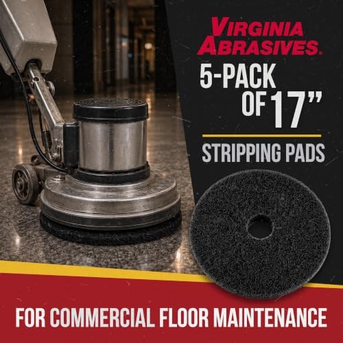 Black Floor Maintenance Pads, Heavy-Duty Stripping & Scrubbing, 5 Pack - Image 4