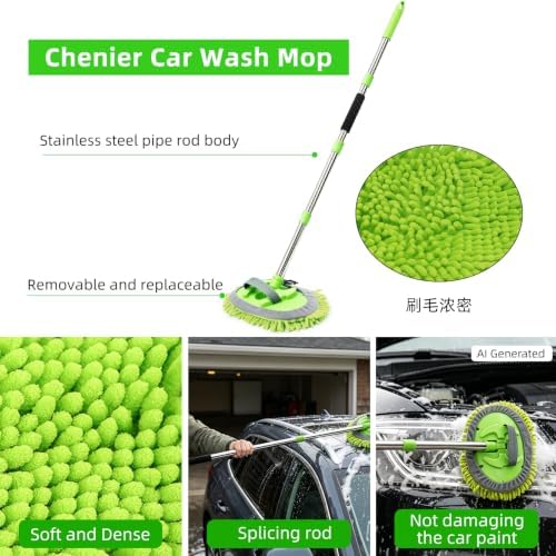 62" Car Wash Brush with Long Handle, Chenille Microfiber Car Wash Mop Mitt - Image 4