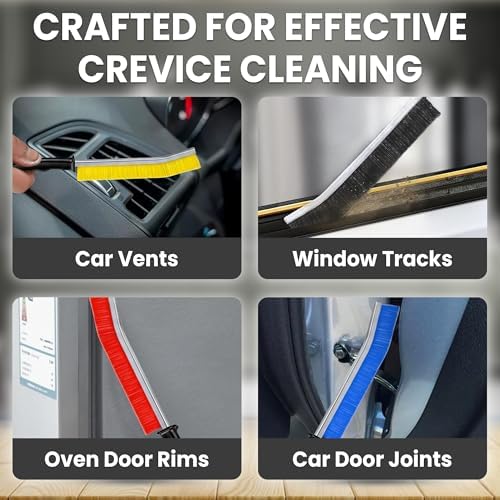 Crevice Cleaning Brush Set 6Pcs Hard Bristle Tools - Image 7